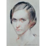 Sean O'Sullivan (ARHA) 1906 - 1964 "Portrait of Claire Liddy," crayon, approx.