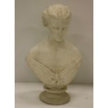 A Copeland head and shoulder Bust, of Queen Alexandra after Mary Thornycroft, signed and stamped,