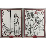 Richard King (1907-1974) A set of 14 Stations of the Cross, preliminary drawings.