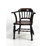 A 19th Century horse shoe shaped Barrack Room Chair.