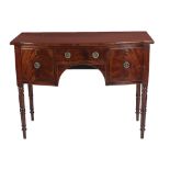 A fine quality Georgian period inlaid bow fronted mahogany Sideboard, of small proportions,