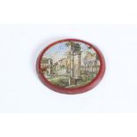 A 19th Century micro-mosaic depicting the Tivoli Gardens, Rome, approx. 2.75cms (1")h x 3.