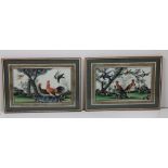 An attractive and colourful pair of 19th Century Chinese Paintings, on rice paper "Exotic Birds,