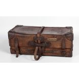 A very heavy late 19th Century leather Travelling Trunk,