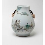 An attractive Chinese baluster shaped Famille Rose Vase,