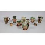 A collection of Royal Doulton & Beswick "Toby" Jugs anod other Mugs/Jugs, as a collection, w.a.f.