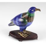 A Chinese cloisónne enamel and parcel gilt Figure, of a standing bird with gilt beak,
