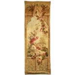 A fine pair of large Aubusson polychrome Tapestries, 19th Century, decorated with colourful flowers,