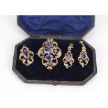 An attractive Victorian Jewellery Set, comprising ear-rings, brooch and pendant,