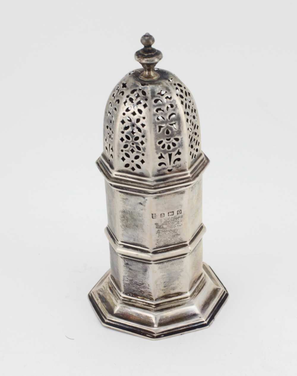 An Edwardian Birmingham silver Castor Sugar Shaker, of dome form, by George Nathan and Ridley Hayes, - Image 2 of 2
