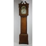 A late 18th Century / early 19th Century oak framed Grandfather Clock,