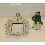 An attractive Continental hand painted and floral decorated shaped Wall Mirror,