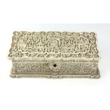 A 19th Century Chinese Canton carved ivory "Landscape" Jewellery Casket,