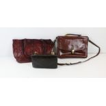 A La Moda brown leather Satchel, together with a collection of other Vintage and modern Handbags,