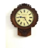 A good quality large 19th Century carved oak Irish Wall Clock,