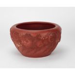 A Chinese terracotta Yixing dragon Bowl, 7" x 12" (18cms x 31cms).