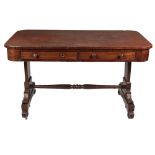 A William IV period Irish mahogany Library Table, possibly by Strahan,