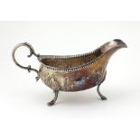 A rare 18th Century Irish Provincial silver Sauceboat,