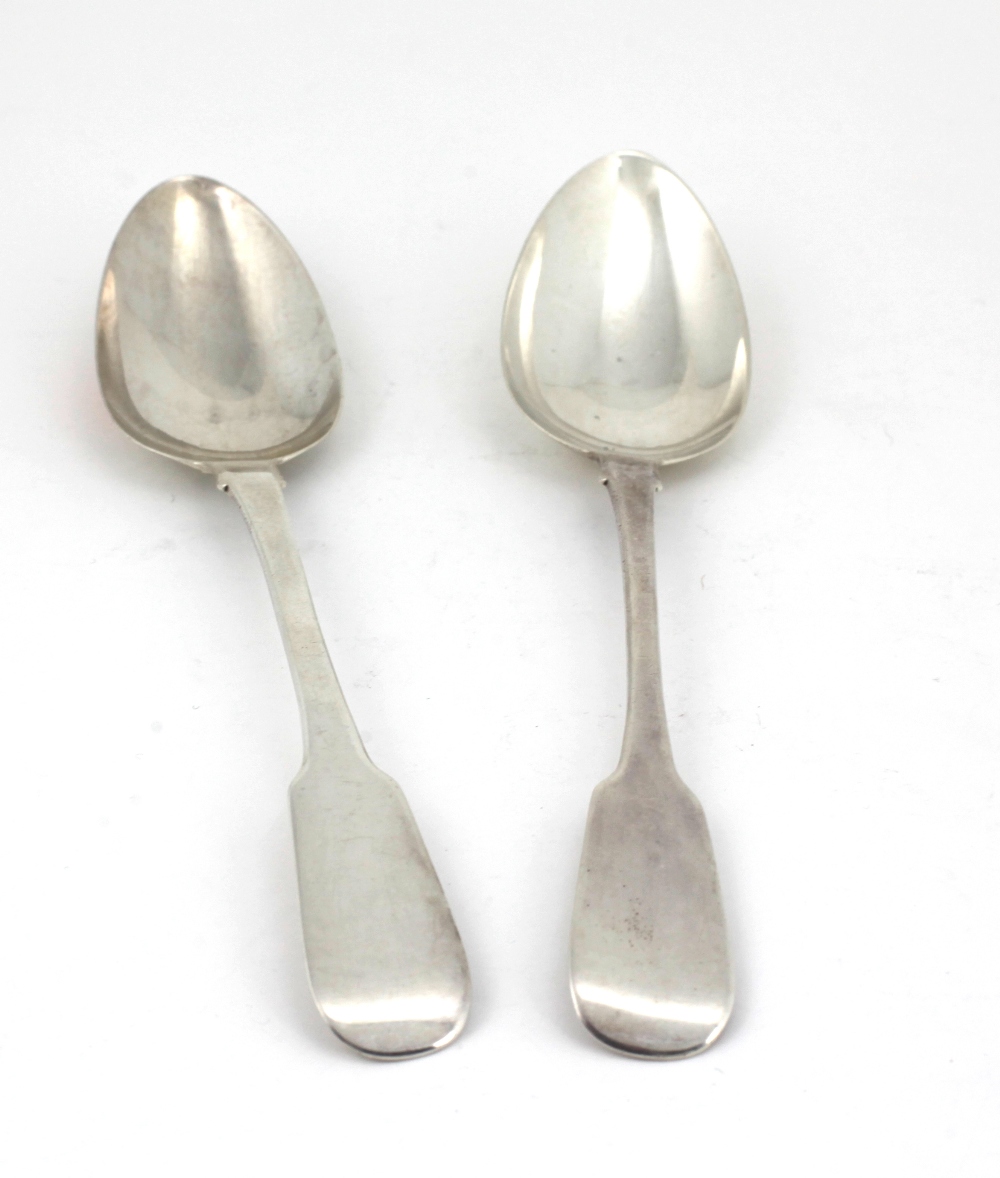 A pair of Irish Georgian rat-tail Serving Spoons, c. 1828, by E.P., distributor Gardner, approx.