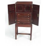 A Georgian period mahogany Curio Cabinet on Stand,