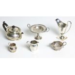 Silverware: A collection of late 19th Century silver Items: including a tazzi, a cream jug,