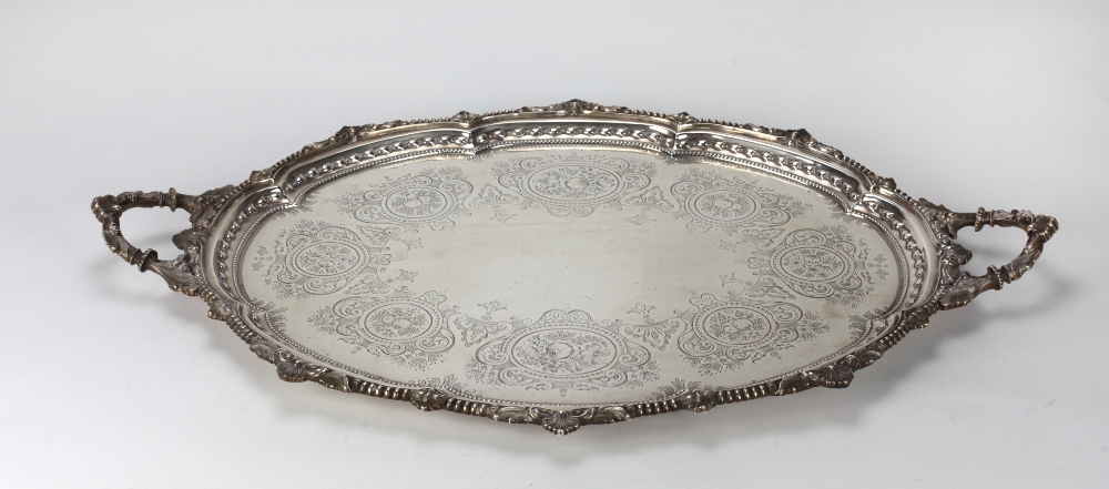 A fine quality heavy Victorian silver Serving Tray,