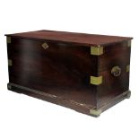A large George III period mahogany brass bound Chest,