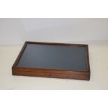 A 19th Century mahogany Curio Table Cabinet, with hinged and glazed top.