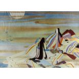 Ogyu Tensen, Japanese (Tokyo Academy 1882 - 1947) "Moonlight," highlighted coloured Print,