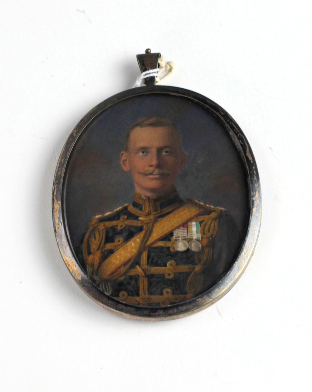 Miniatures - Jennings Family: A large silver cased oval miniature of Military Gentleman wearing his - Image 2 of 2