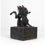 A large Chinese bronze Desk Seal,
