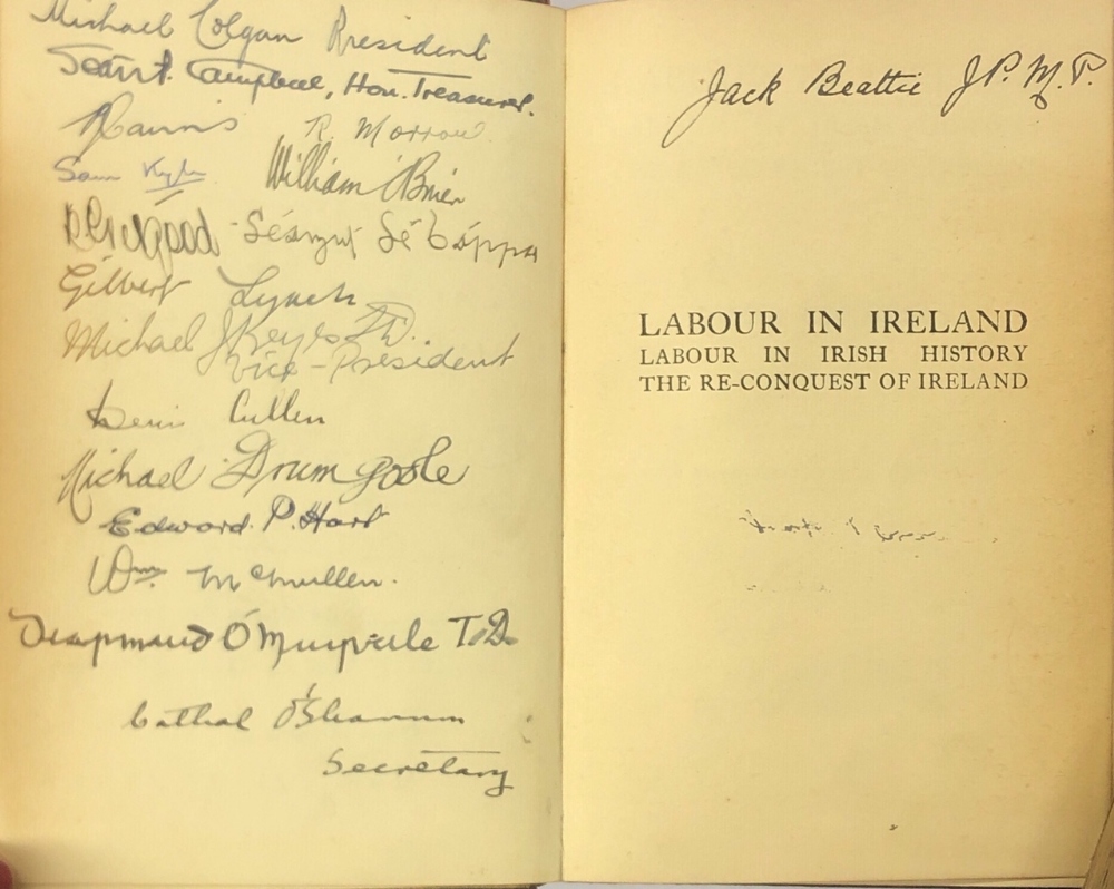 Association Copy Connolly (James). Labour in Ireland. Maunsel & Roberts 1922.