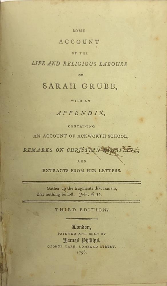 Quakers: Leadbeater (Mary) Biographical Notices of Members of the Society of Friends, Sm. 8vo L.