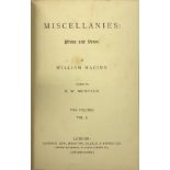 Maginn (Wm.) Miscellanies: Prose and Verse, ed. by R.W. Montagu. 2 vols. L. n.d. [c. 1885] 2 hf.