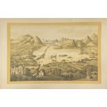 Print: A large 19th Century sepia Print, depicting The Lakes of Killarney, approx.