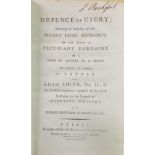 First Dublin Edition Bentham (Jeremy) Defence of Usury; 12mo Dublin 1788 First Dublin Edn., hf.