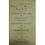 Military: A List of the Officers of the Army and Marines,... 8vo January 1795. Forty-Third Edn.