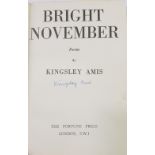 Signed First Edition Amis (Kingsley) Bright November (Fortune Press, n.d.
