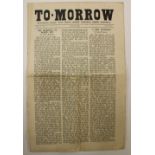 "Tomorrow" - Signed by Francis Stuart Peeriodical: First of only two issues of the radical literary