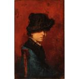 FRANCESCO LOJACONO (1838-1915) "Figura di ragazza con cappello"