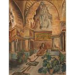 320 LIA PASQUALINO NOTO (1909-1998) "Interno del Castello della Zisa". Dipinto ad olio su tavola
