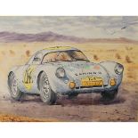 396 PORSCHE 550 CARRERA PININFARINA. Acquerello su carta in cornice.