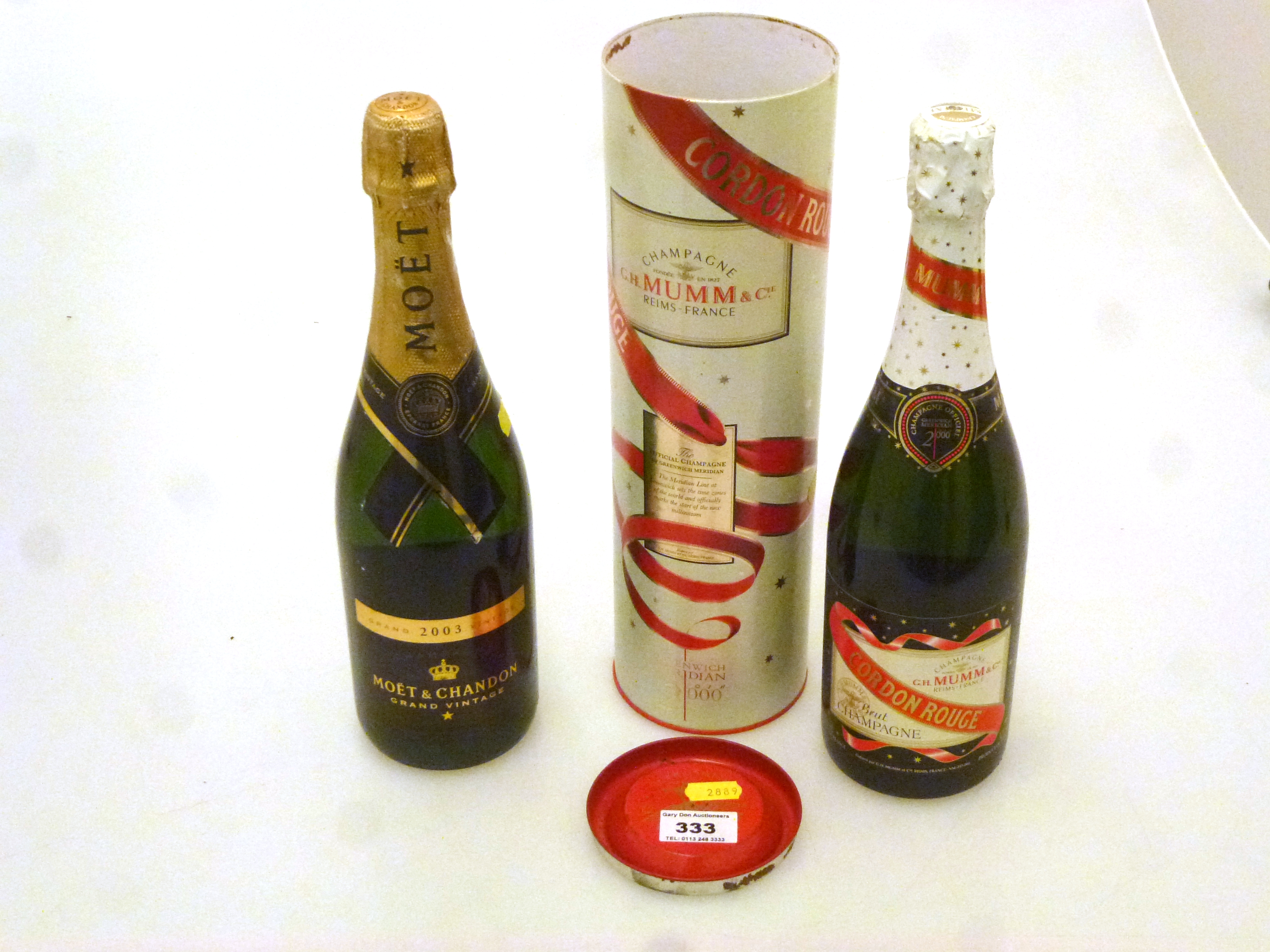 BOTTLE OF 2003 MOET AND CHANDON GRAND VINTAGE CHAMPAGNE AND A BOXED BOTTLE OF G.H. MUMM AND CIE - Image 3 of 7