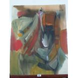 WILLY TIRR DOUBLE SIDED ABSTRACT PAINTING W 57CM X H 71CM