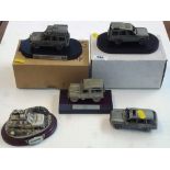 5 PEWTER LAND ROVER MODELS