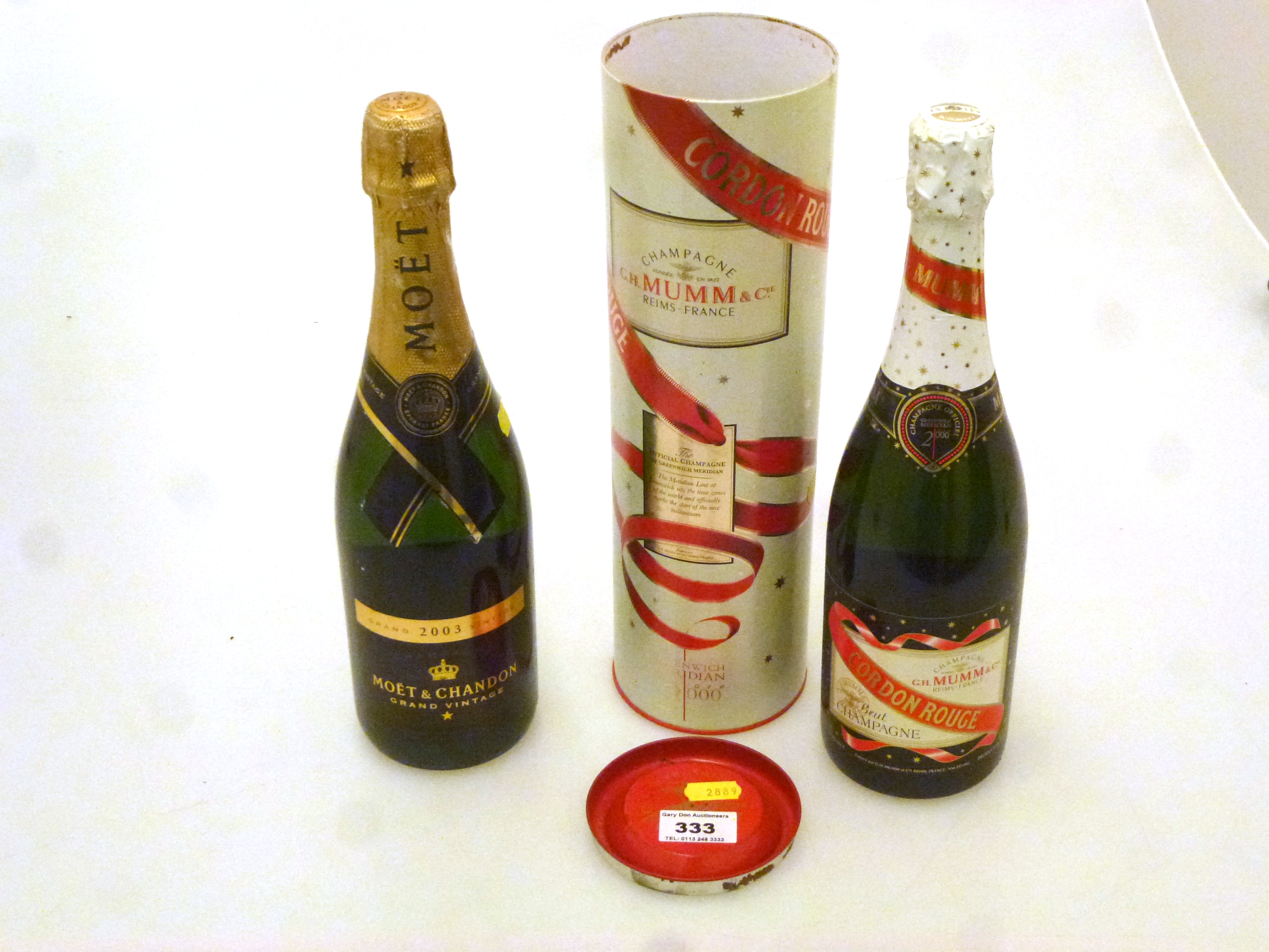 BOTTLE OF 2003 MOET AND CHANDON GRAND VINTAGE CHAMPAGNE AND A BOXED BOTTLE OF G.H. MUMM AND CIE - Image 2 of 7