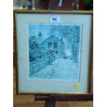 WATERCOLOUR OF A STREET SCENE BY JOSEPH PIGHILLS 22CM X 20CM