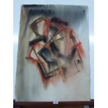 WILLY TIRR DOUBLE SIDED ABSTRACT PAINTING W 57CM X H 78CM