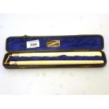 CONDUCTORS BATON WITH 9K GOLD BAND PRESENTED TO MR. H. REASON BY WESLEY CHOIR SKEWEN JULY 1904 IN