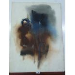 WILLY TIRR DOUBLE SIDED ABSTRACT PAINTING W 56CM X H 77CM